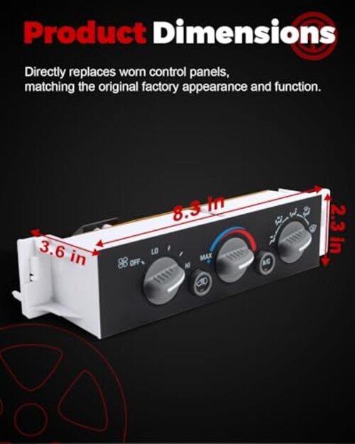 Front A/C Heater Climate Control Module Panel Without Rear Window 599-007