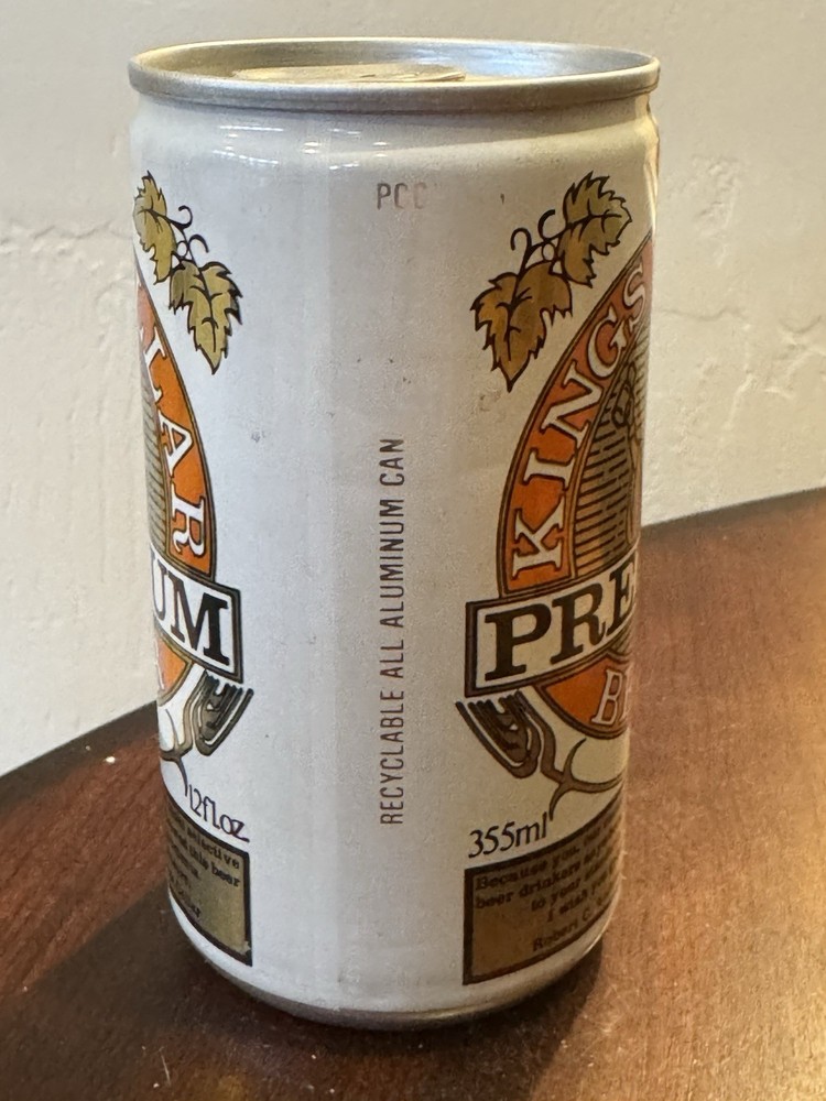 Kings Cellar Premium - Empty Beer Can - Bottom Opened