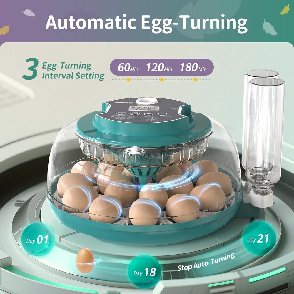 Digital Large Egg Incubator with LED Display & Adjustable Turner