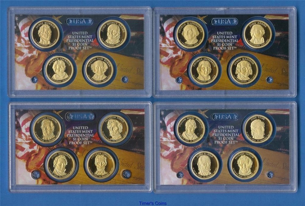 2007 through 2010 Presidential Dollar Proof Sets NO Box