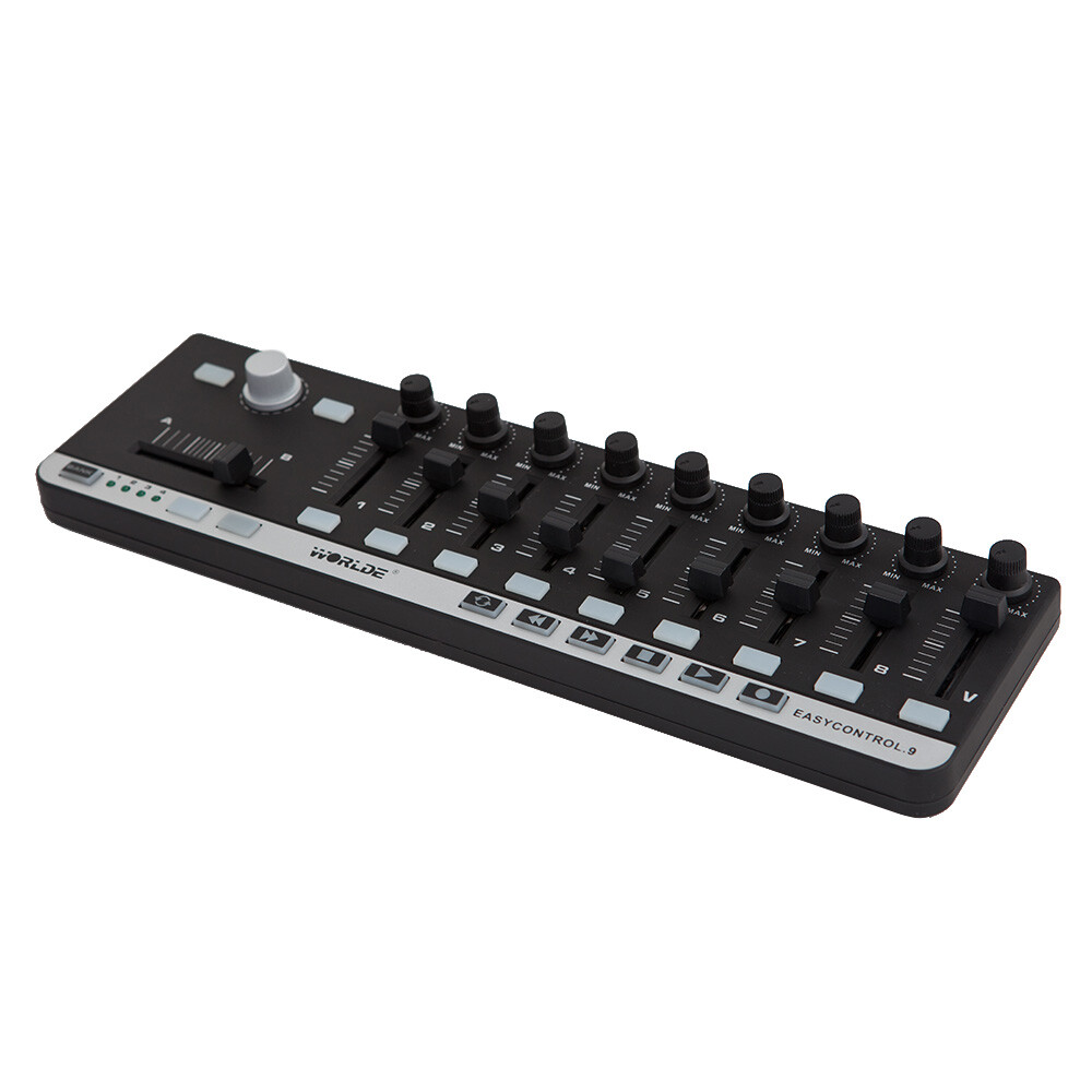 WorldE EasyControl.9 Portable Mini USB 9 Slim-Line Control MIDI Controller Black