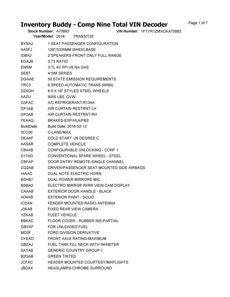 FORD TRANSIT25 2016 AUTOMATIC Transmission Shift 490615