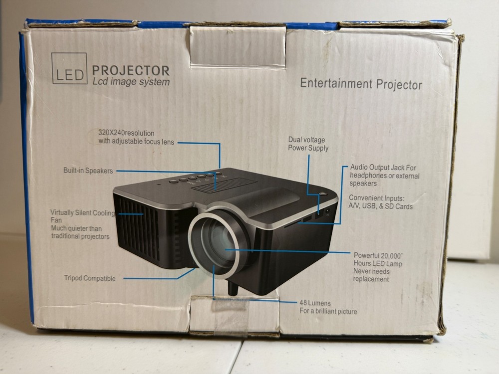 LED Entertainment Projector LCD Image System Portable Mini NEW