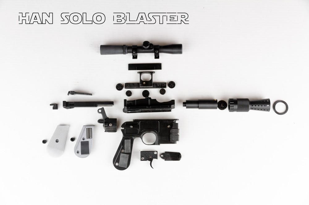 Han Solo Blaster Replica Model Kit with real optical scope