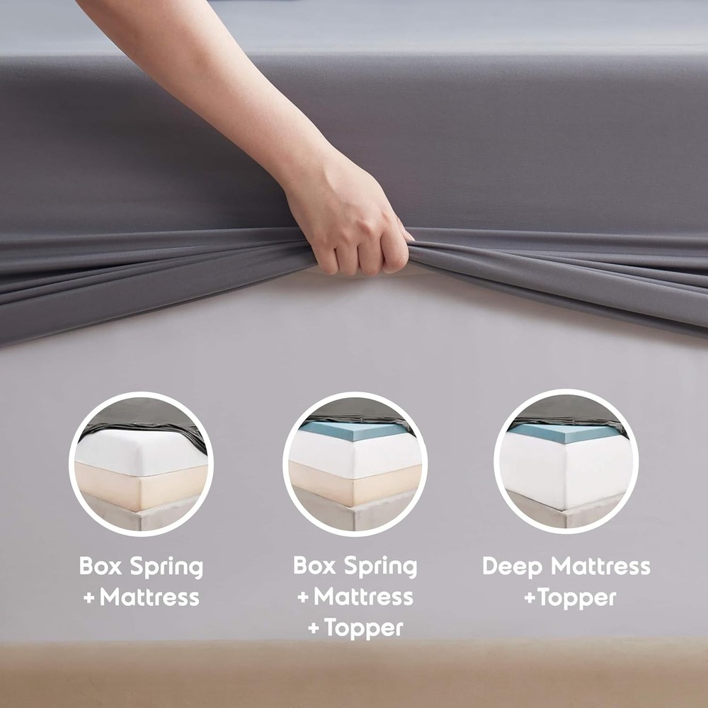 Split King Sheet Set - 1800 Ultra-Soft Microfiber Bed Sheets - Double Brushed