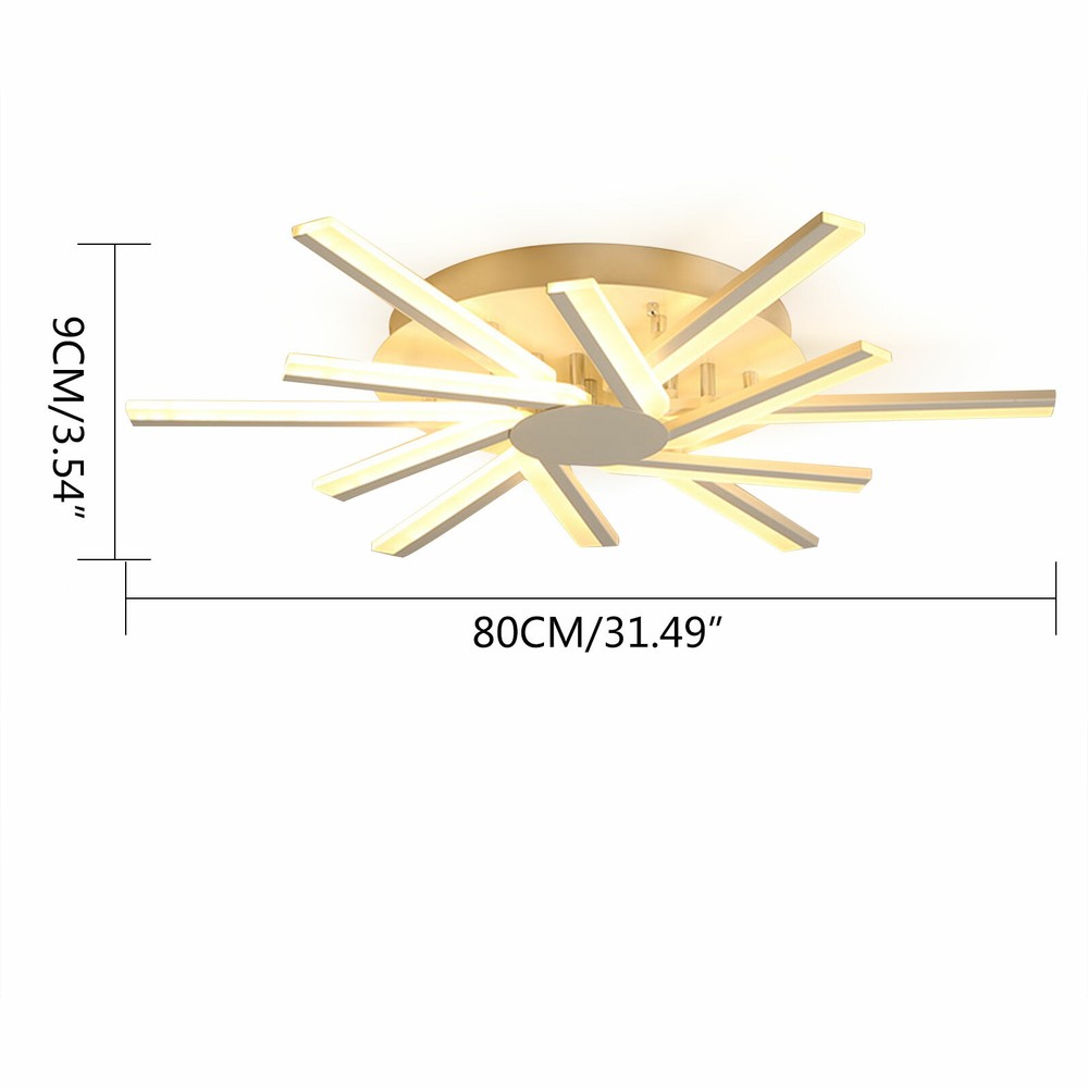 Modern Ceiling Light LED Dimmable Pendant Lamp w/Remote Controller & 12 Lights~~