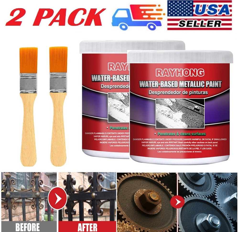 2 PACK Metal Rust Remover Water-based Metallic Paint Rust Conversion Agent