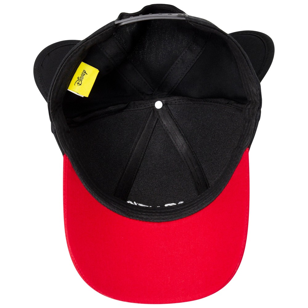 Mickey Mouse Ears Classic Black And Red Snapback Hat Black