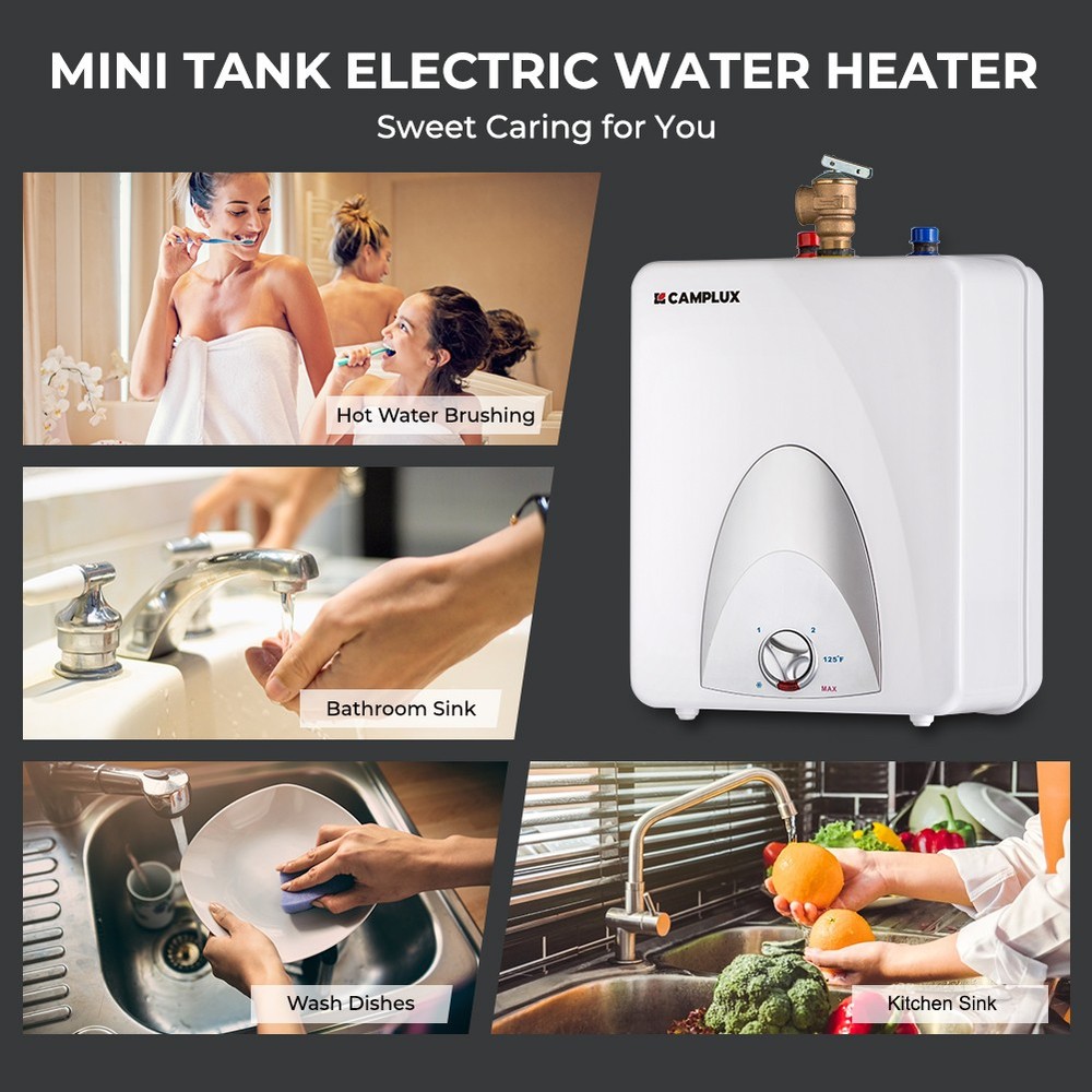2.5 Gallons Electric Mini Tank Water Heater Instant Hot Water Wall/Floor Mounted