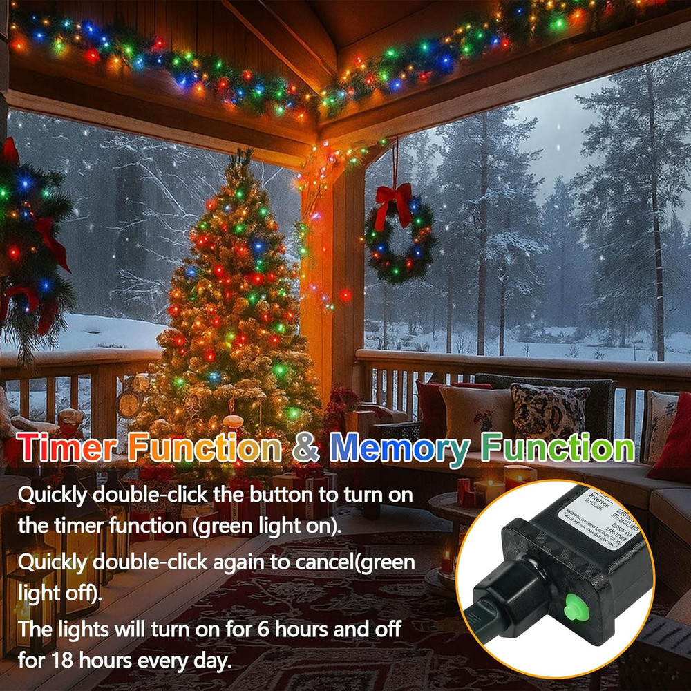200 LED Color Changing Christmas String Lights 66FT | Remote Timer | Indoor Outd
