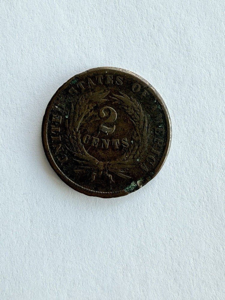 1864 First Year 2 Cent Piece Circulated