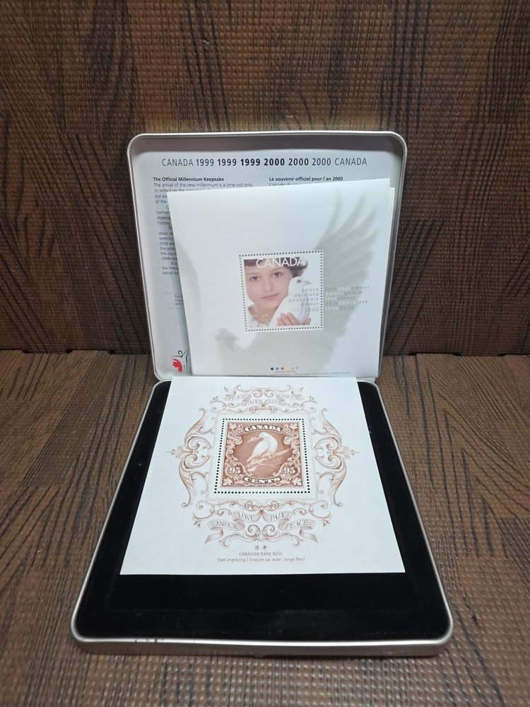 1999 2000 Canada Post Official Millenium Keepsake Stamps & Coin