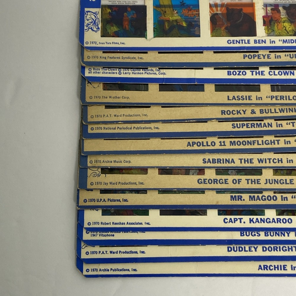 1970 Kenner Projector Slides Multiple Programs Set Of 14 Bold Colors