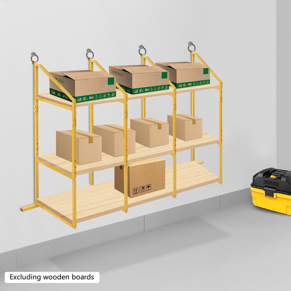 3-Tier Shipping Container Shelf Brackets Wall Mount Shelves 1100lb Load Capacity