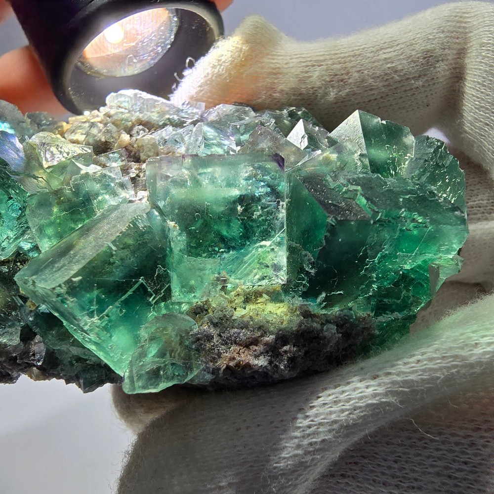 Large Phantom Fluorite Cube Stepped Green Okorusu Namibia 105*45*36mm