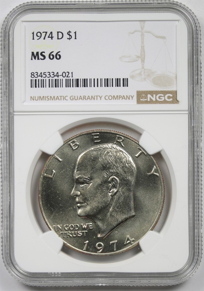 1974-D $1 NGC MS 66 Eisenhower IKE Dollar