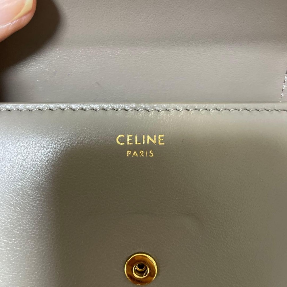 CELINE Gray Tri fold Wallet From Japan