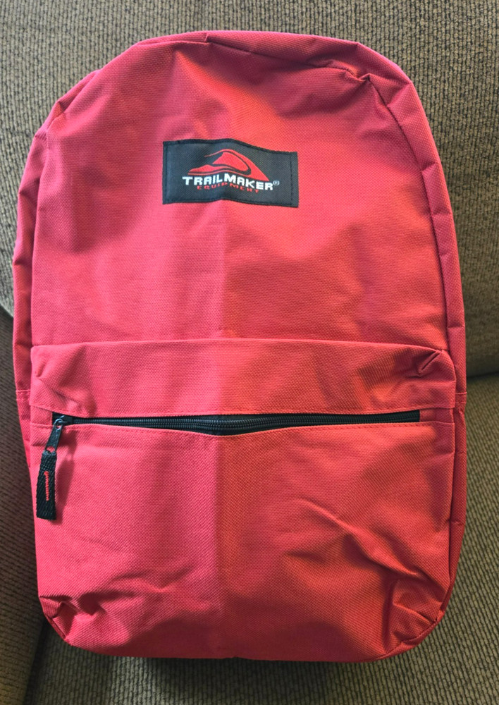 Trail maker Classic 17 Inch Backpack with Adjustable Padded Shoulder Straps RED