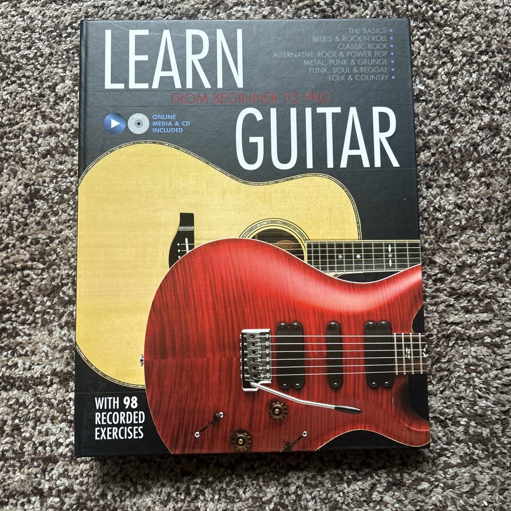 Beginner Guitar Lesson Book, 50 Amazing & Popular Songs, Color Coded Notes