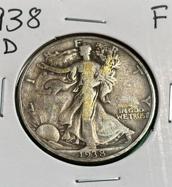 1938-D 50C Walking Liberty Half Dollar - Fine