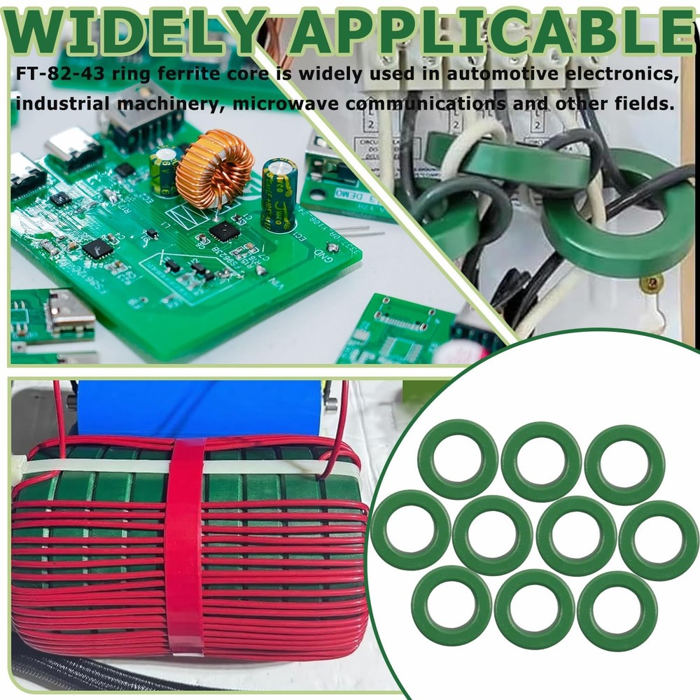 10 Pack Toroidal Ferrite Cores Compatible with FT-82-43 Ferrite Toroidal Core...