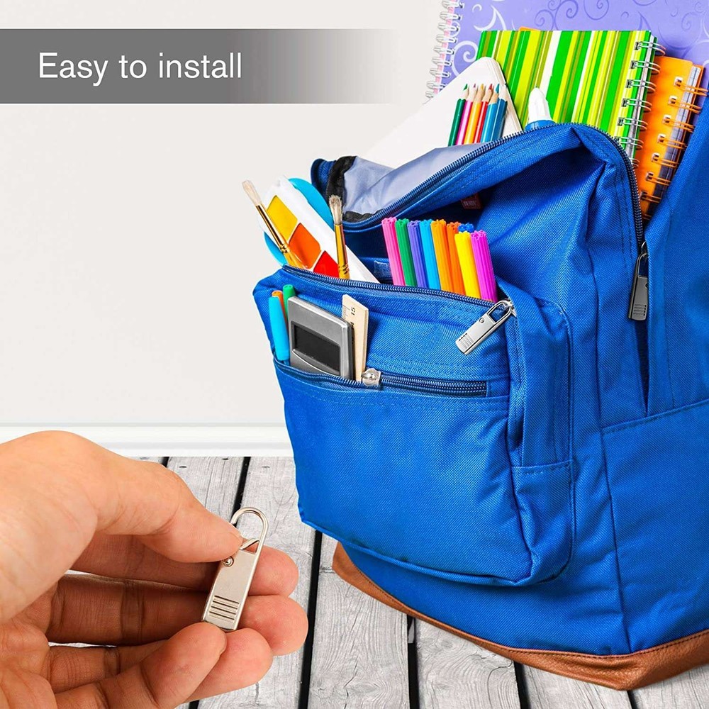 10Pcs Zipper Pull-Tab Replacement, Metal Zipper Puller Zip Slider Extender6843