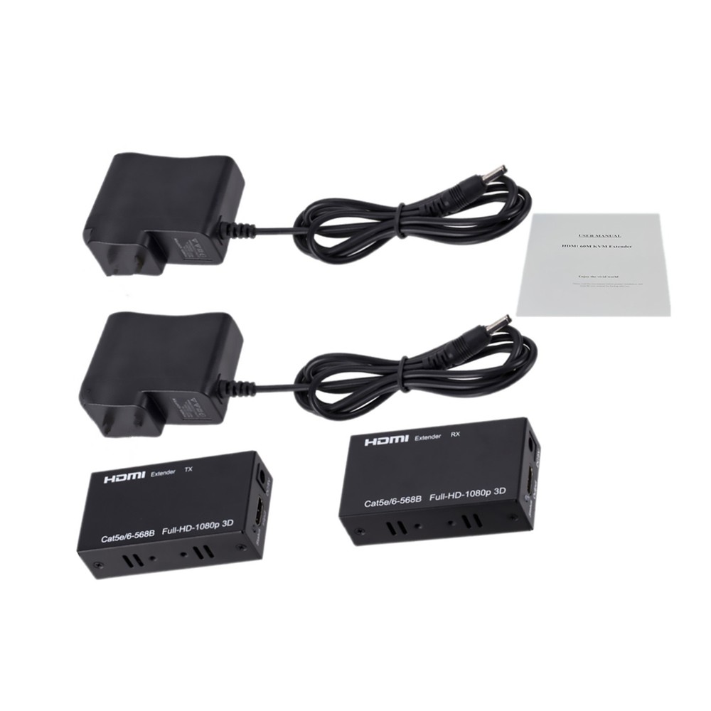 60M Extender RJ45 HDMI Network Extender 1080P Transmitter Receiver Adapter
