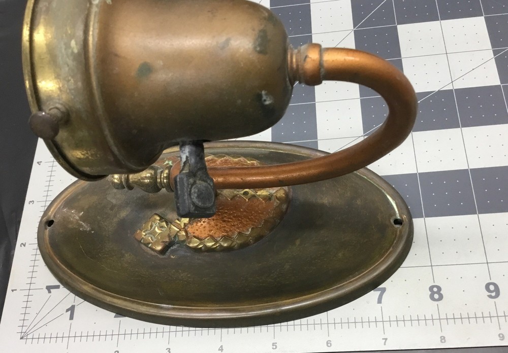 Vintage Brass & Copper Finish Wall Sconce Non Working……[EC8]