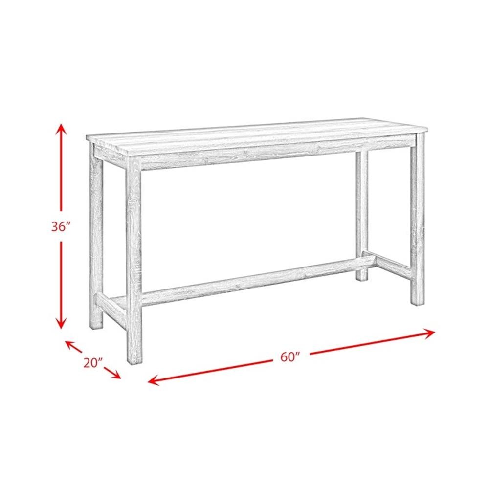 Pemberly Row Transitional Multipurpose Bar Table Set in Gray