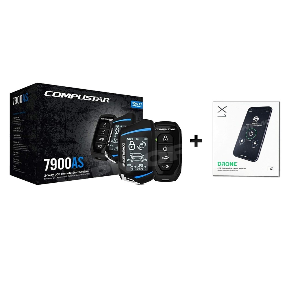 Compustar CS7900-AS 2-Way 3000-FT Range Remote Start Security + Drone X1-LTE