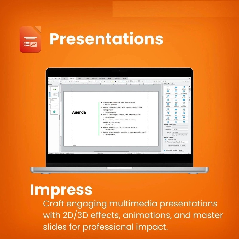 LibreOffice Software Suite for Windows ~ Word Process, Home Student Business CD