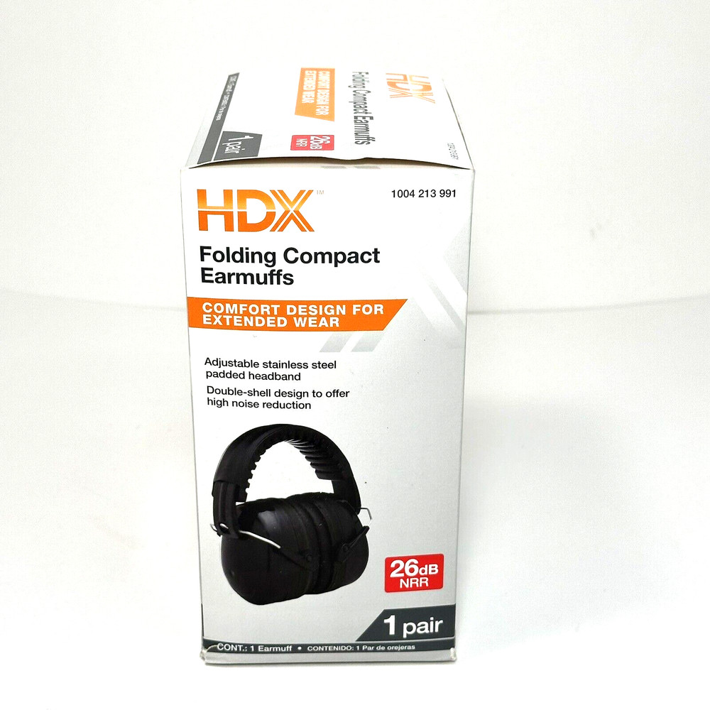 HDX Folding Compact Earmuffs-Double Shell Noise Reduction 26 db