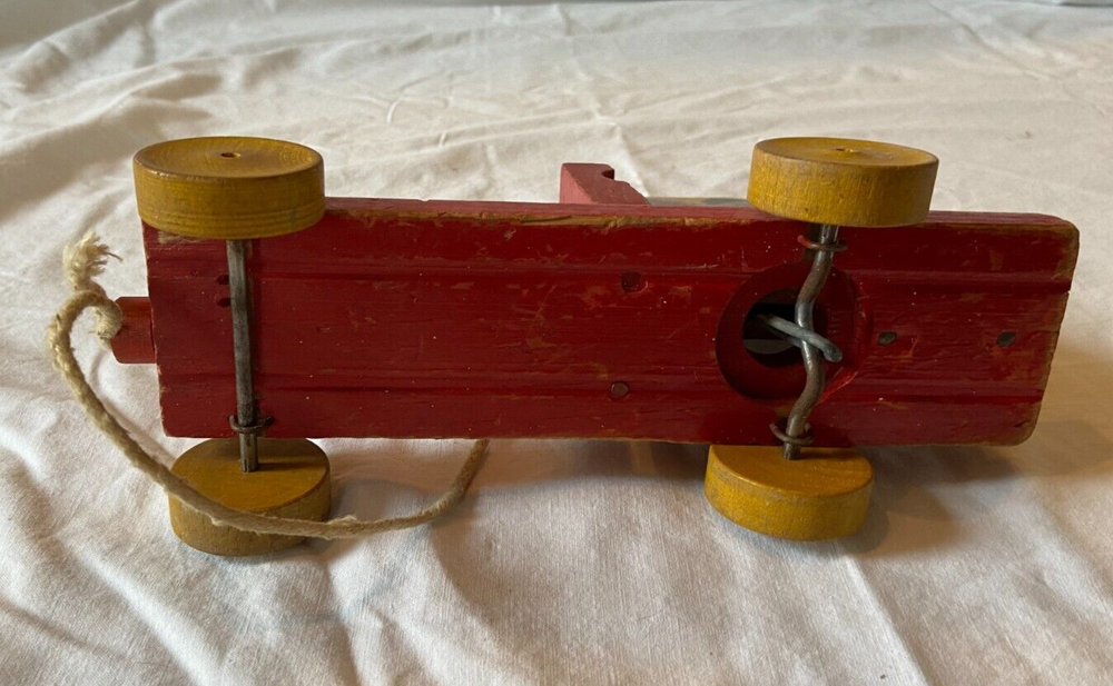 Vintage PARTIAL Wood Pull Toy Walt Disney Mickey Mouse Train Missing Front