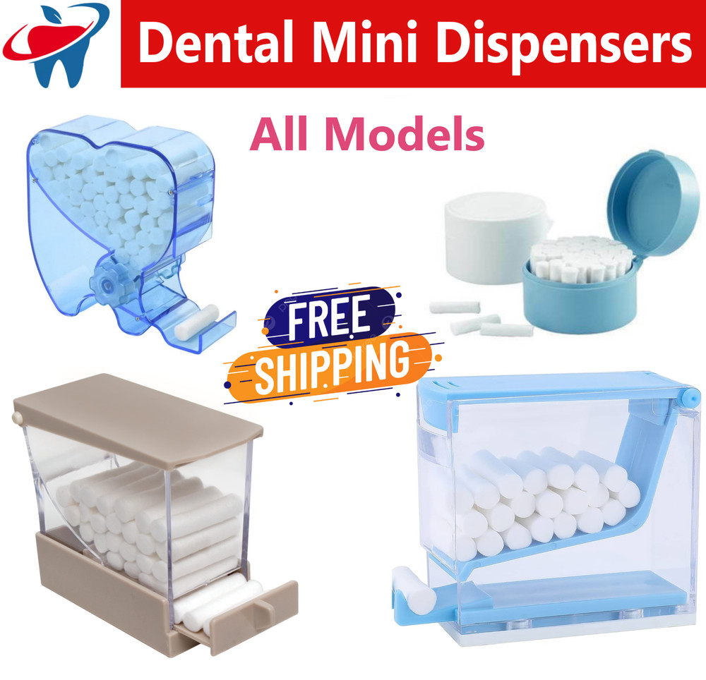 Dental Round Cotton Roll Holder Dispenser Push, Pull Style, Acrylic, All Models