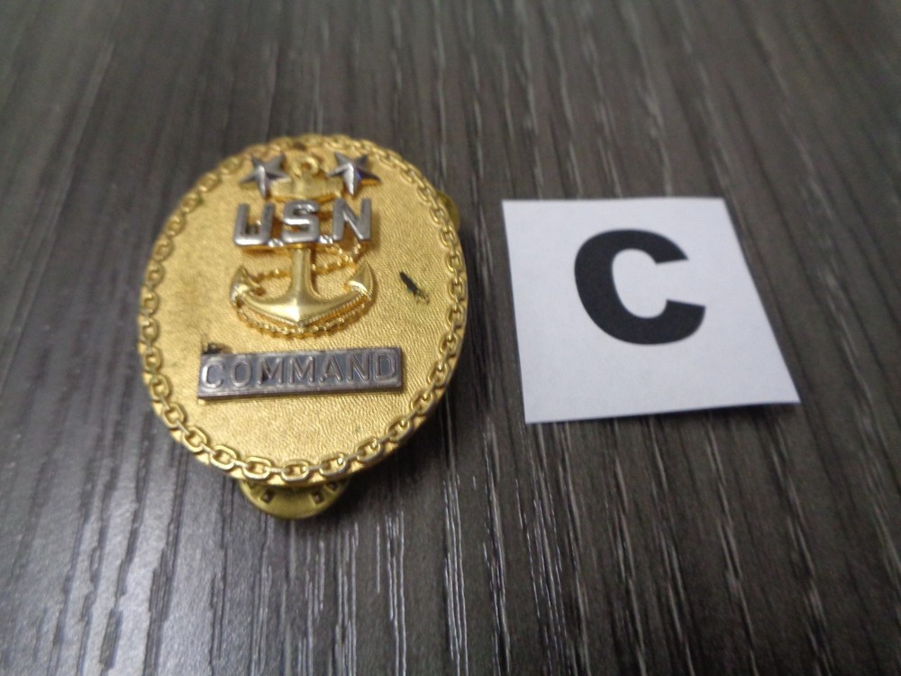 GENUINE NAVY ID BADGE: MASTER ENLISTED ADVISOR E9 COMMAND CPO  REGULATION SIZE C