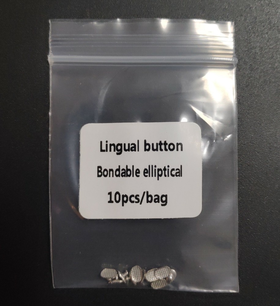 10Pcs Dental Lingual Buttons Orthodontic Bondable Rectangular Mesh Base