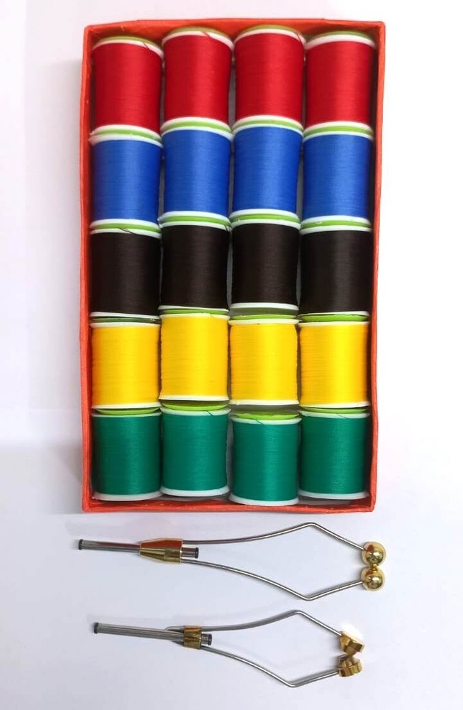 2 Ceramic Bobbins Fly Tying  with 20 Spools of 150D Fly Tying Thread