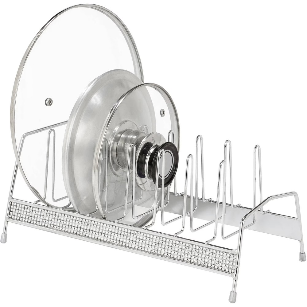 Kitchen Details Lid Organizer Chrome Pave Diamond Design