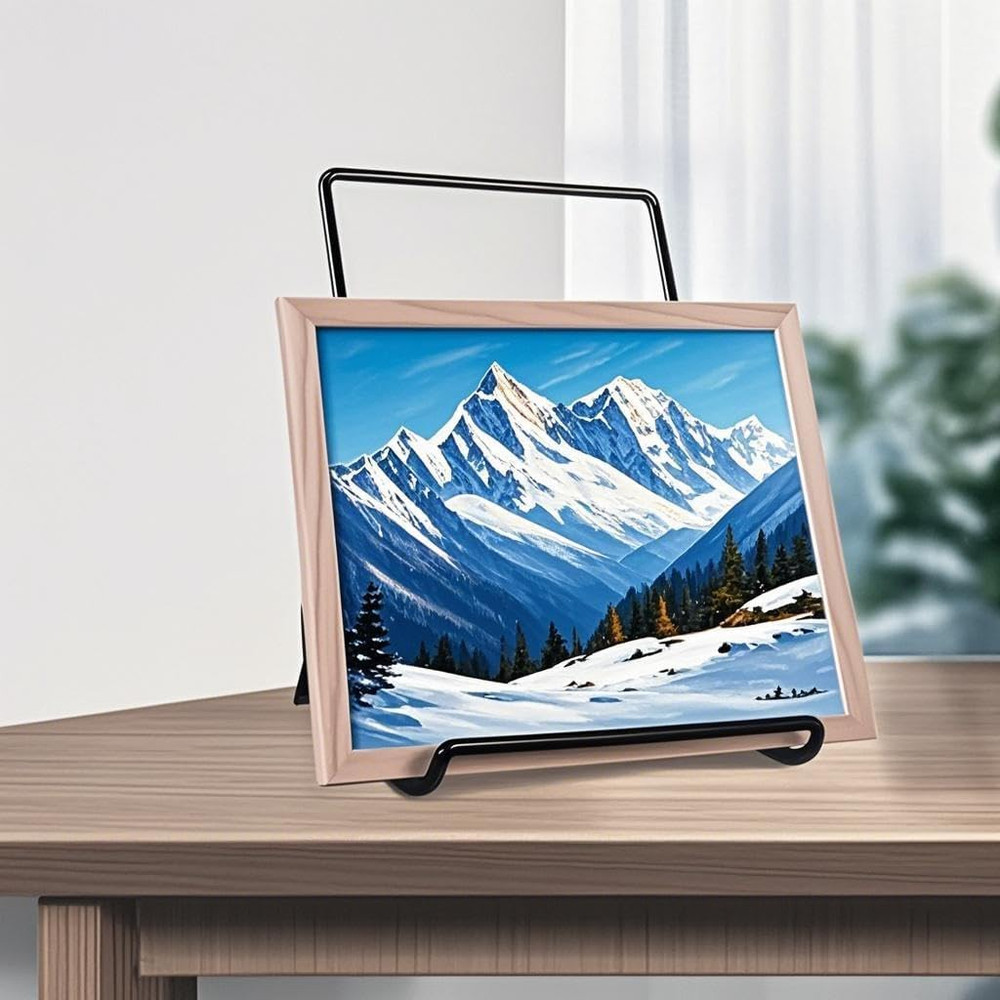 14 Pack Adjustable Wire Display Easels, Foldable Picture Frame Stand, Black Iron