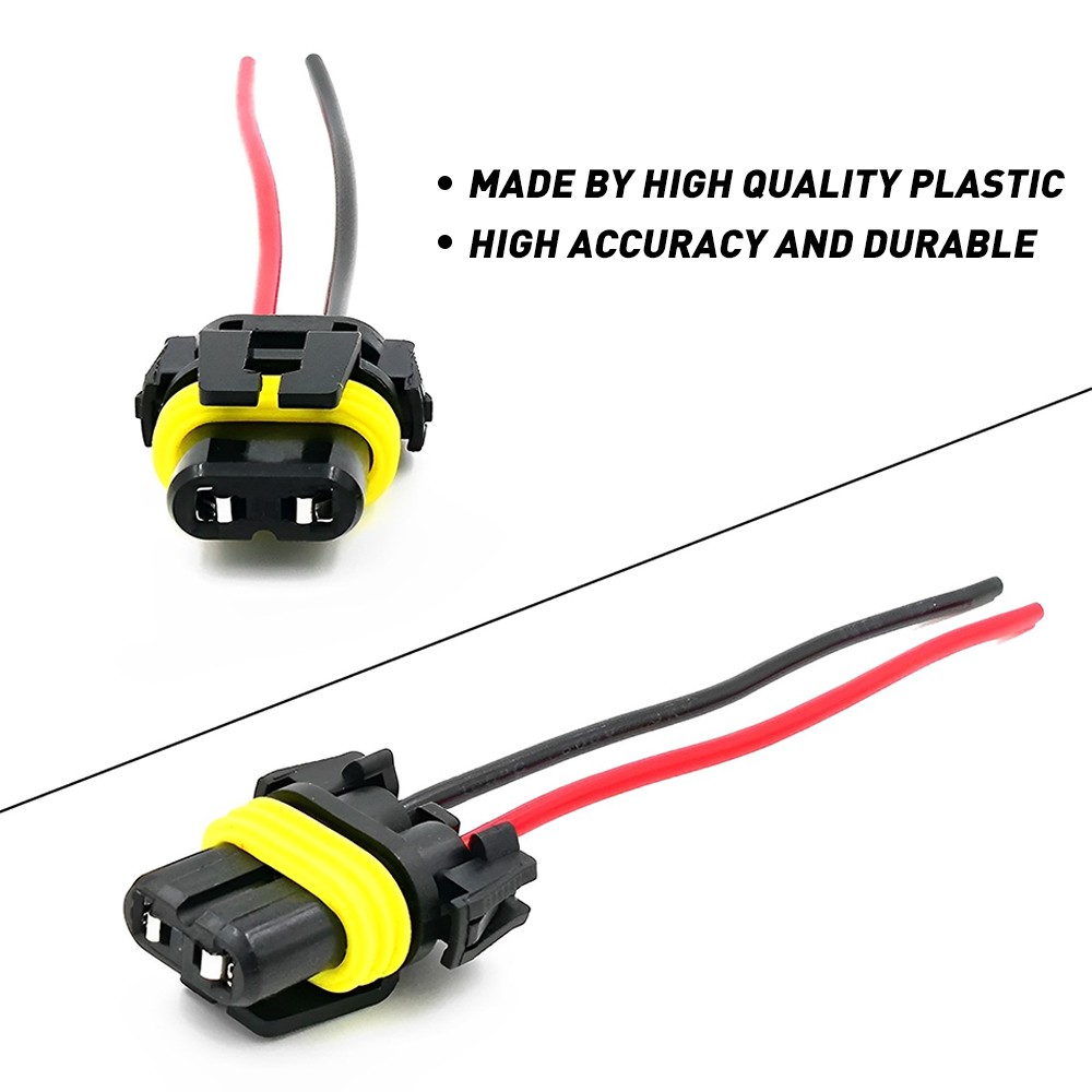 Wire Pigtail Female H11 S Two Harness Head Light Low Beam Socket Connector Plug