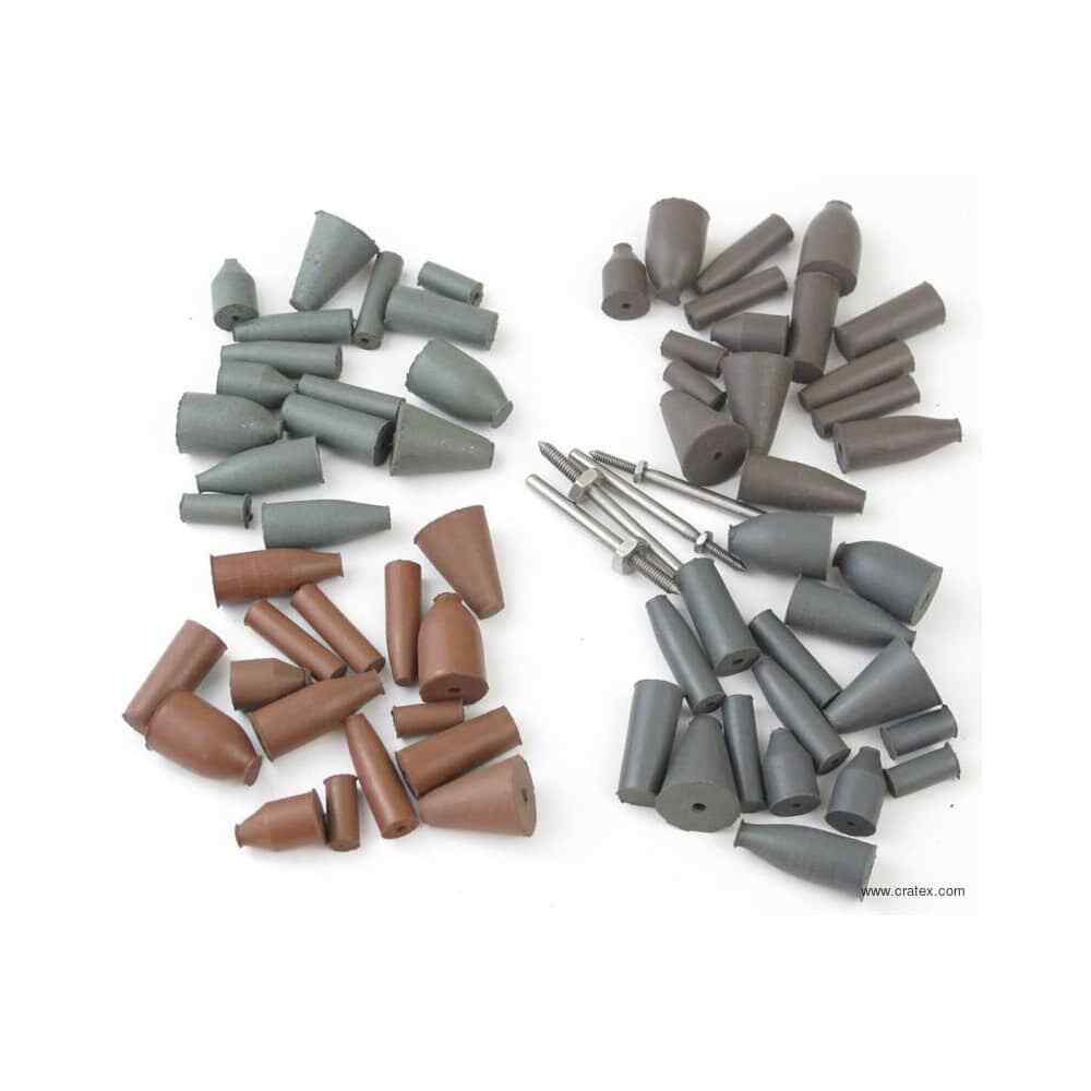 Cratex 68 Piece Rubber Point Test Set Includes 16 Cylinder Points, 32 Bullet ...