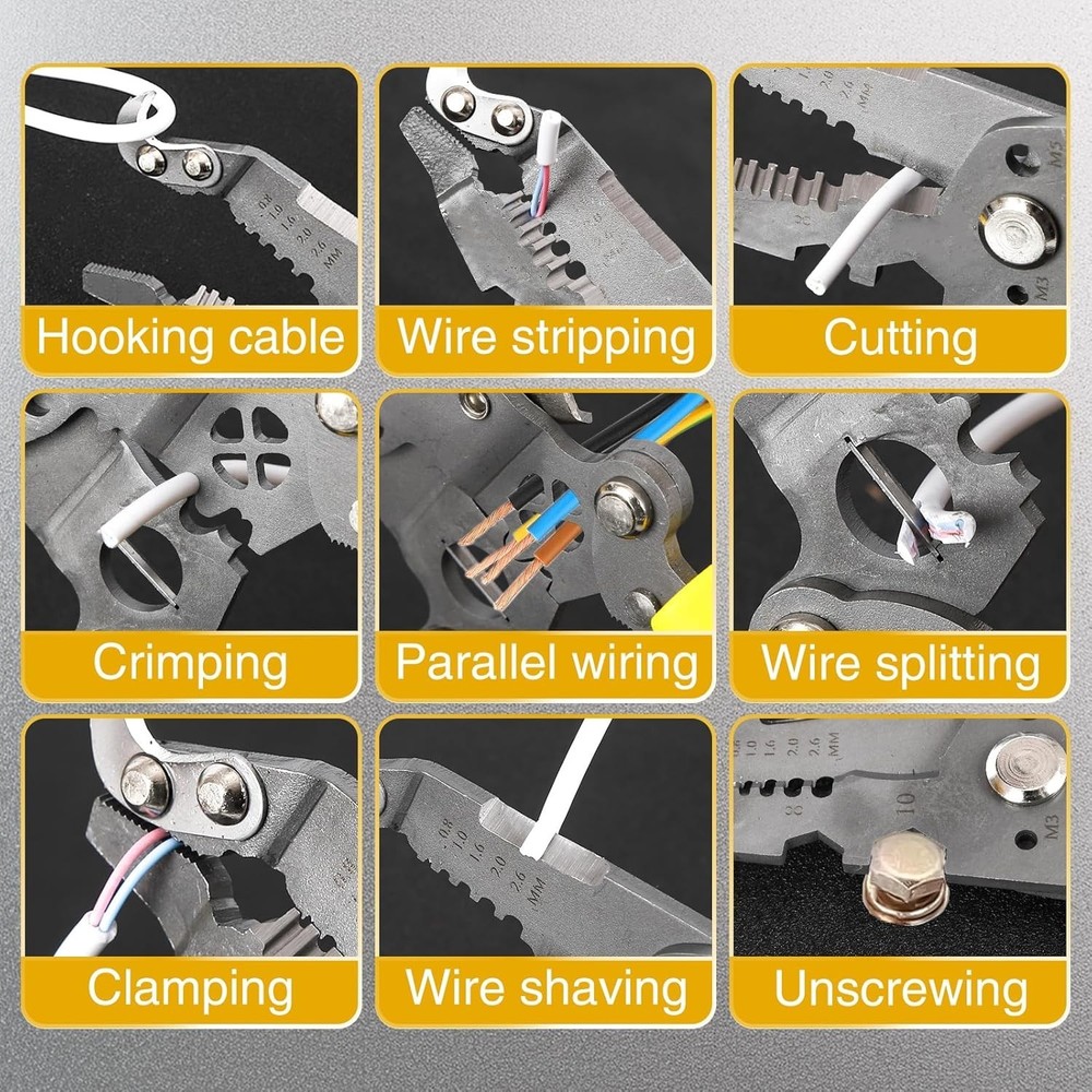 18 in 1 Foldable Wire Stripper 2 pack Pulley Design Multi-Function Crimping P...