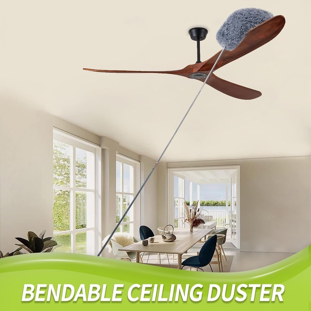 Cobweb Duster with Extension Pole Ceiling Fan Dusting Kit Microfiber Feather