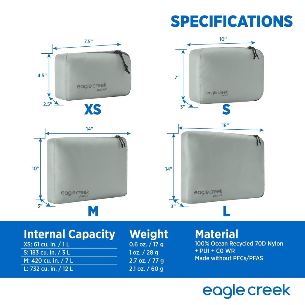 eagle creek Pack-It Isolate Cube M - Medium Packing Cubes for Travel Made wit...