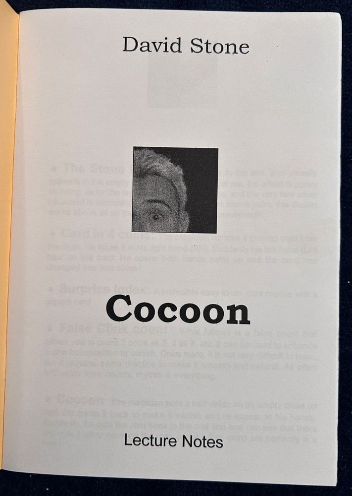 Cocoon Lecture Notes (David Stone) -2001