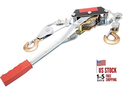 2-Ton Come Along Winch Power Puller, Heavy-Duty Dual Gear Hand Cable Puller