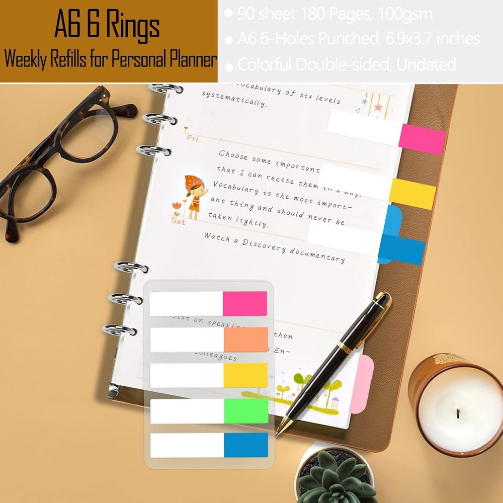 Rancco A6 Planner Inserts Weekly Refills, A6, Refills