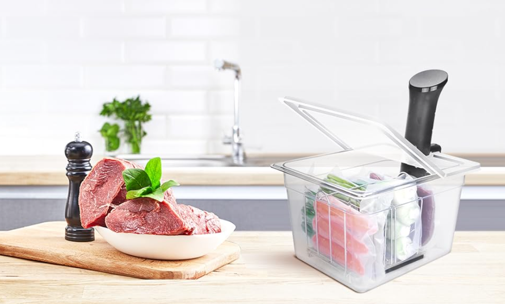 Sous Vide Container 12 Quart w/ Collapsible Hinge Lid Mount Corner Anova Cooker