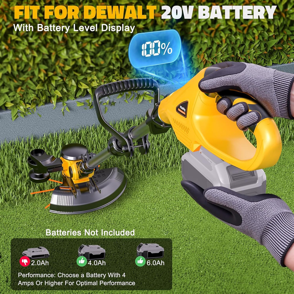 Cordless String Trimmer Compatible with Dewalt 20V (Tool Only), Weed Eater with