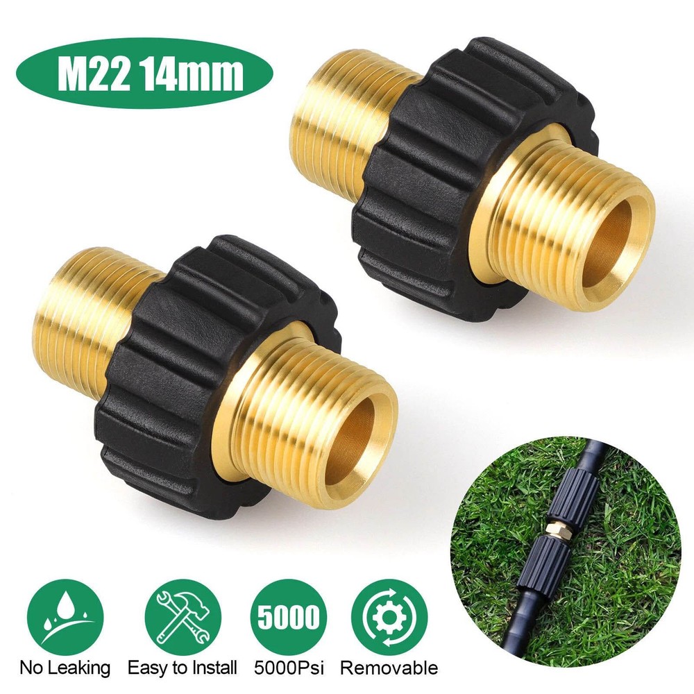 2pcs Pipe Hose Adapter Pressure Washer Connector With 22mm Outer Thread